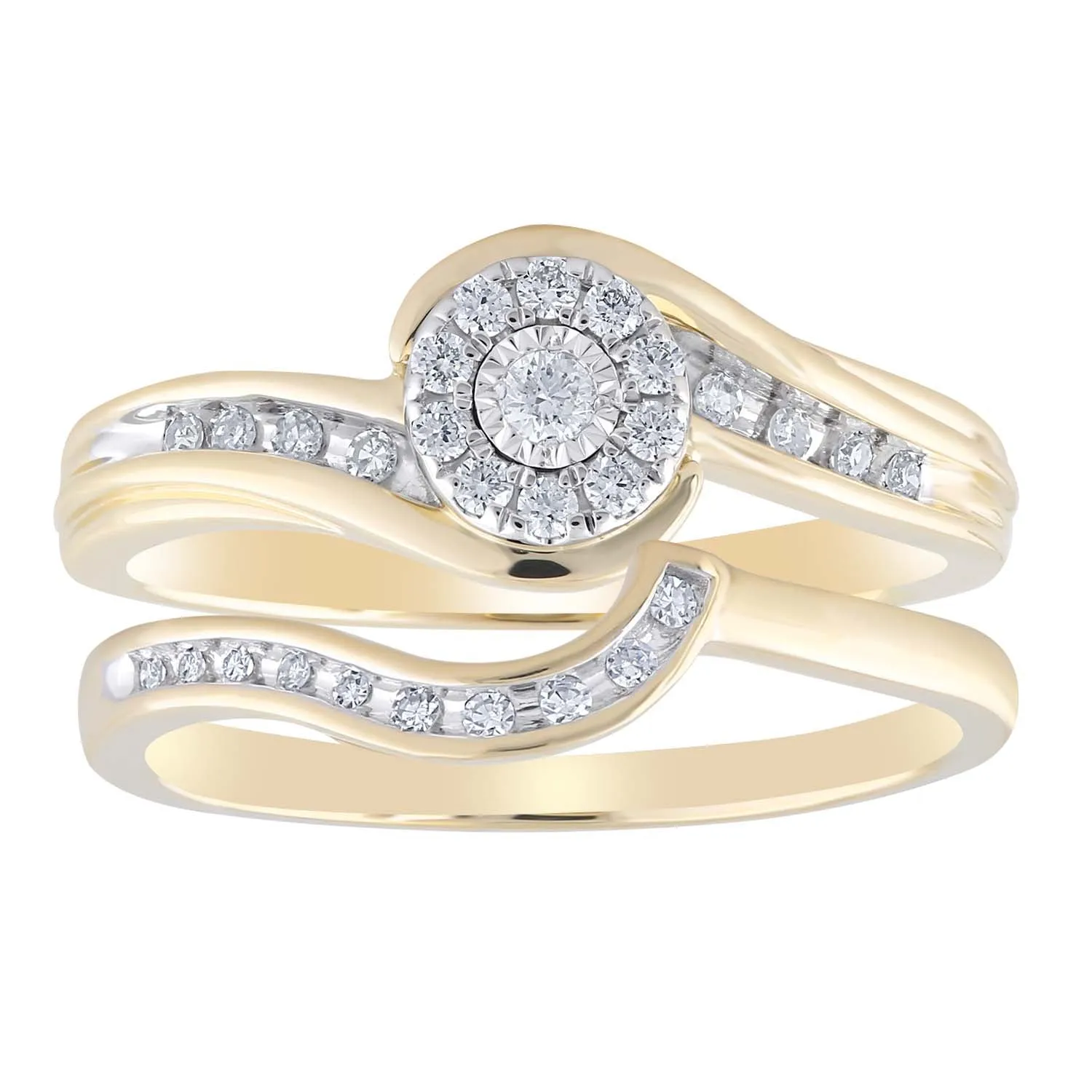 0.20Ct Round Brilliant Diamond Engagement Ring In 9Ct Yellow Gold