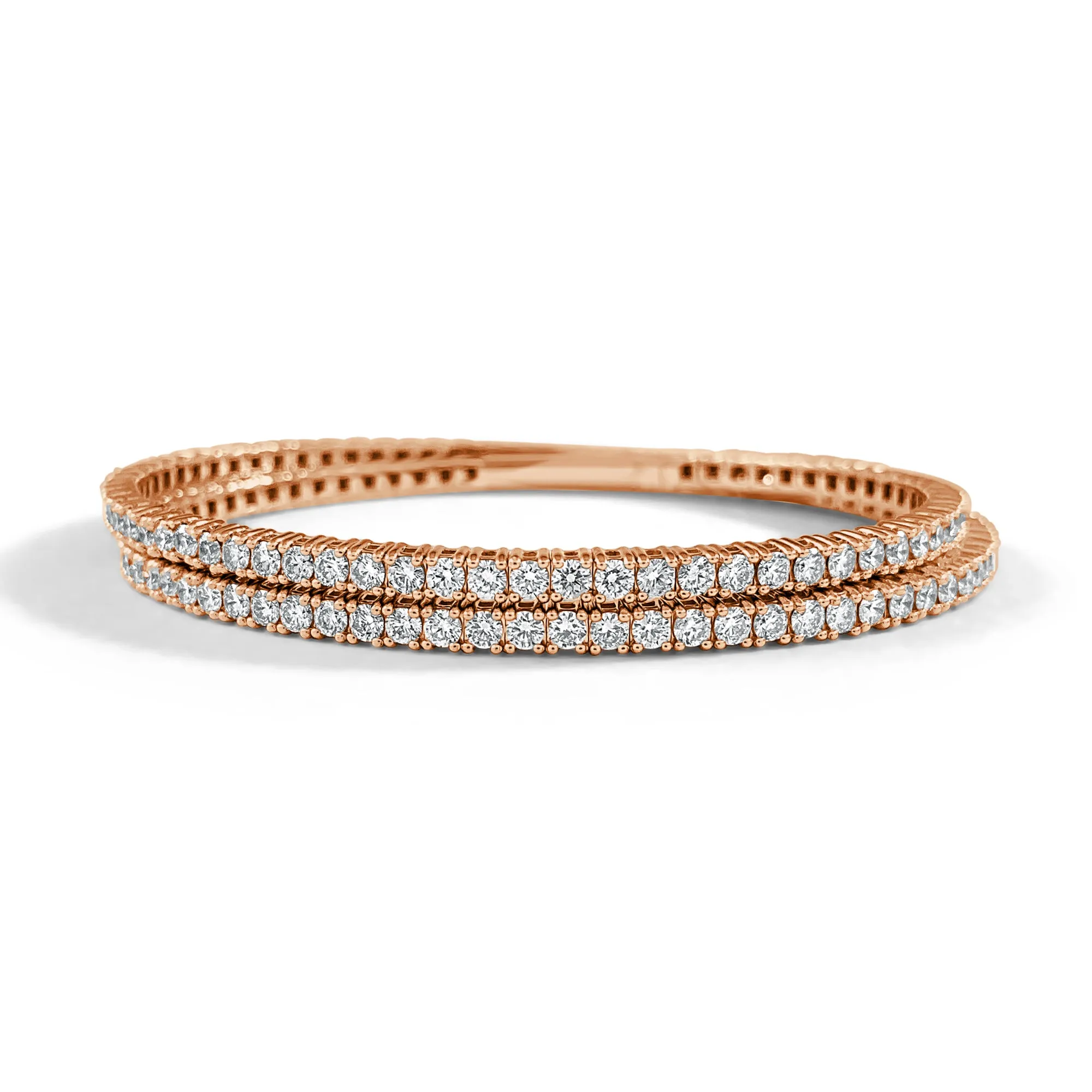 14k Gold & Diamond Flexible Bangle - 6.71ct