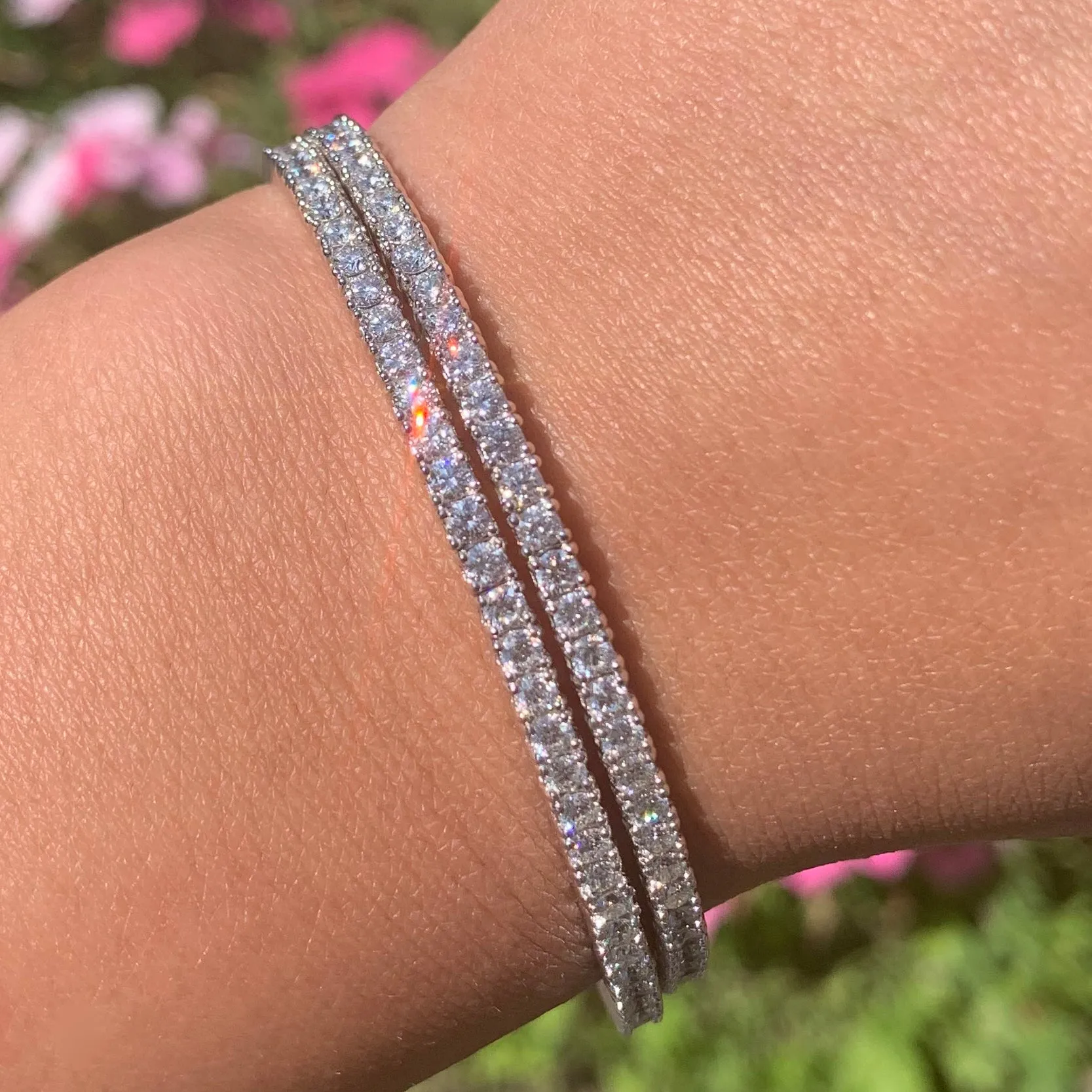14k Gold & Diamond Flexible Bangle - 6.71ct