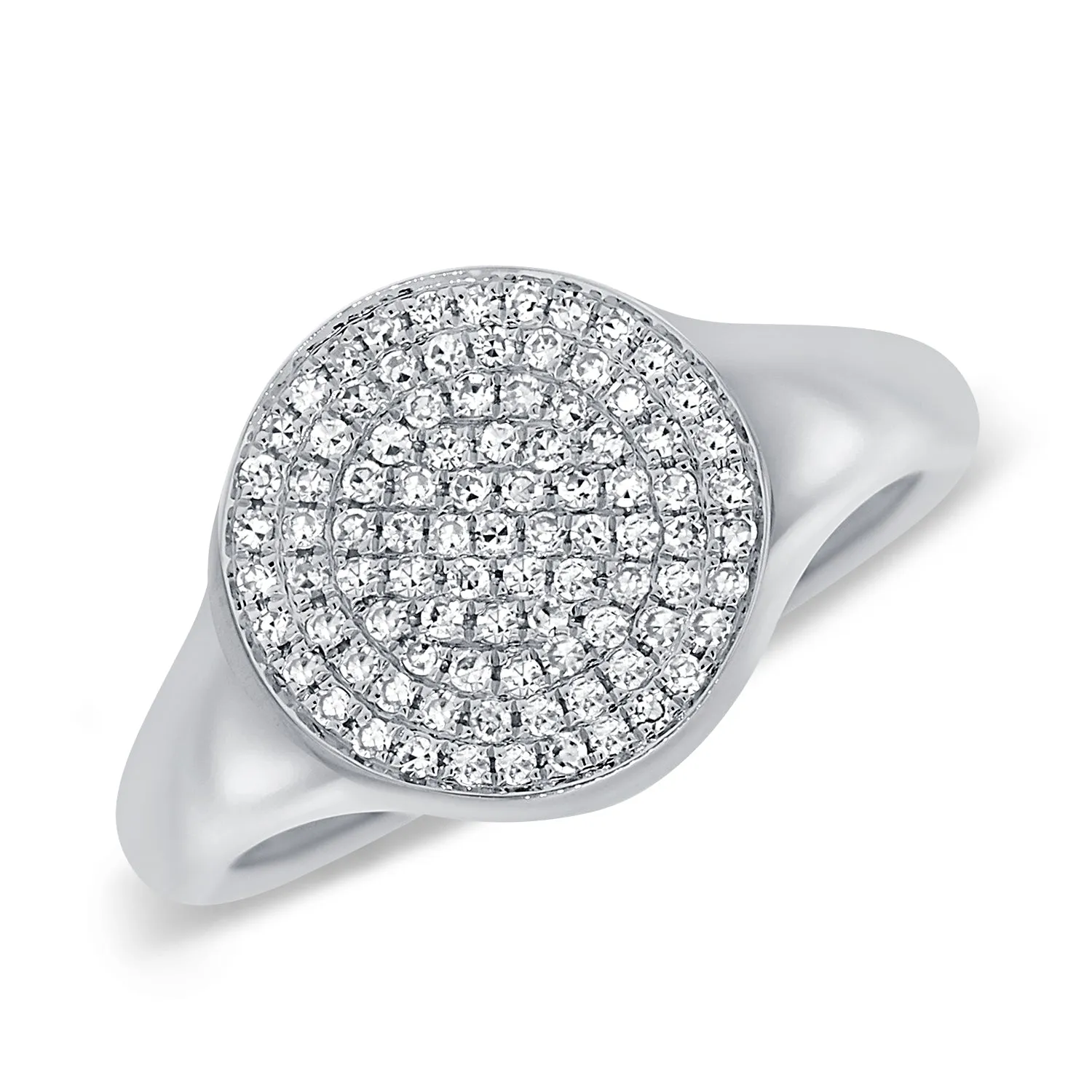 14K Gold Diamond Signet Ring - 0.21ct