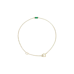 14K Gold Natural Emerald Baguette Bracelet