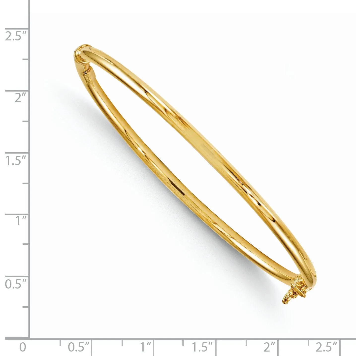 14K Yellow Gold Polished Hinged Bangle