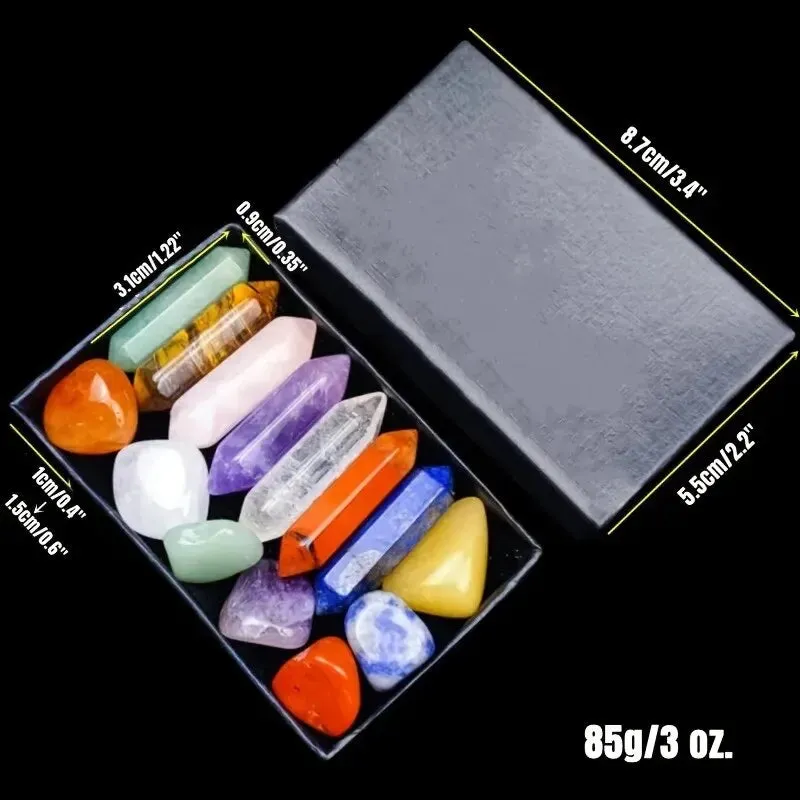 14pcs Sets Quartz Crystal Chakra Stones