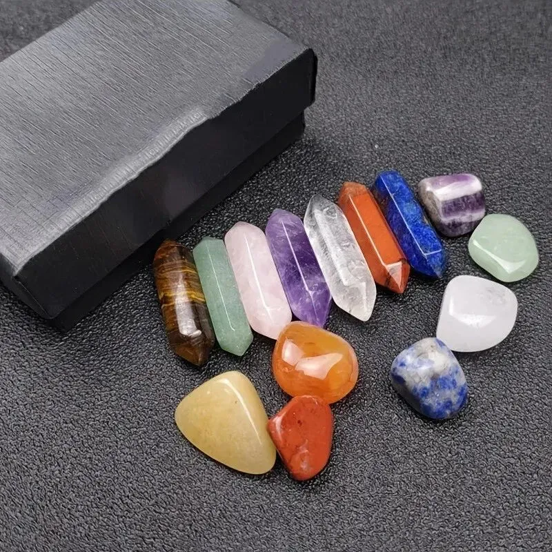 14pcs Sets Quartz Crystal Chakra Stones