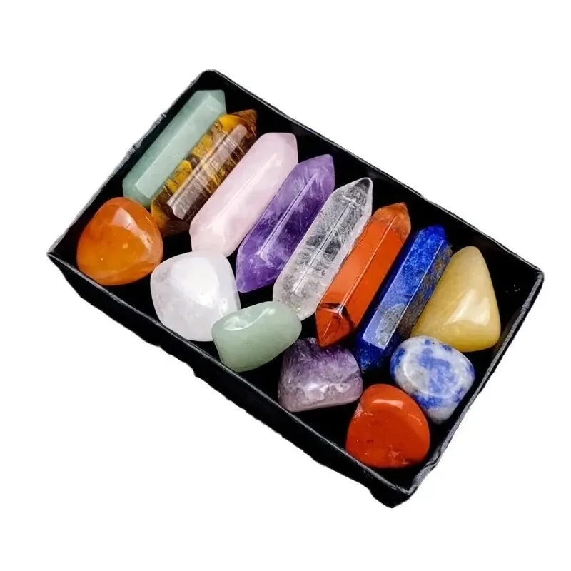 14pcs Sets Quartz Crystal Chakra Stones