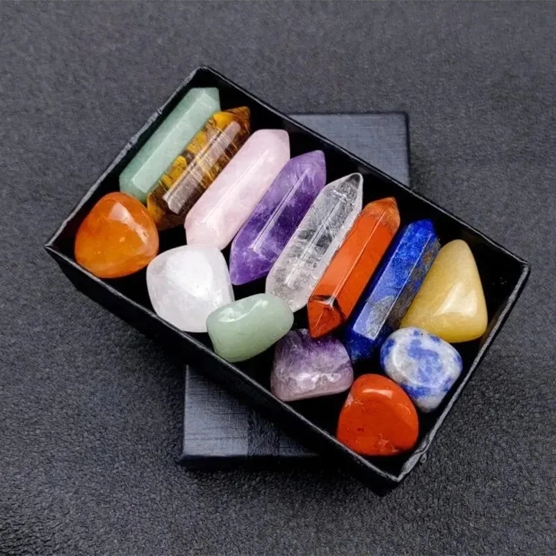 14pcs Sets Quartz Crystal Chakra Stones
