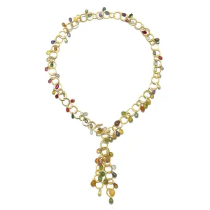 18 Karat Gold Umba Sapphire Briolette Fringe Necklace