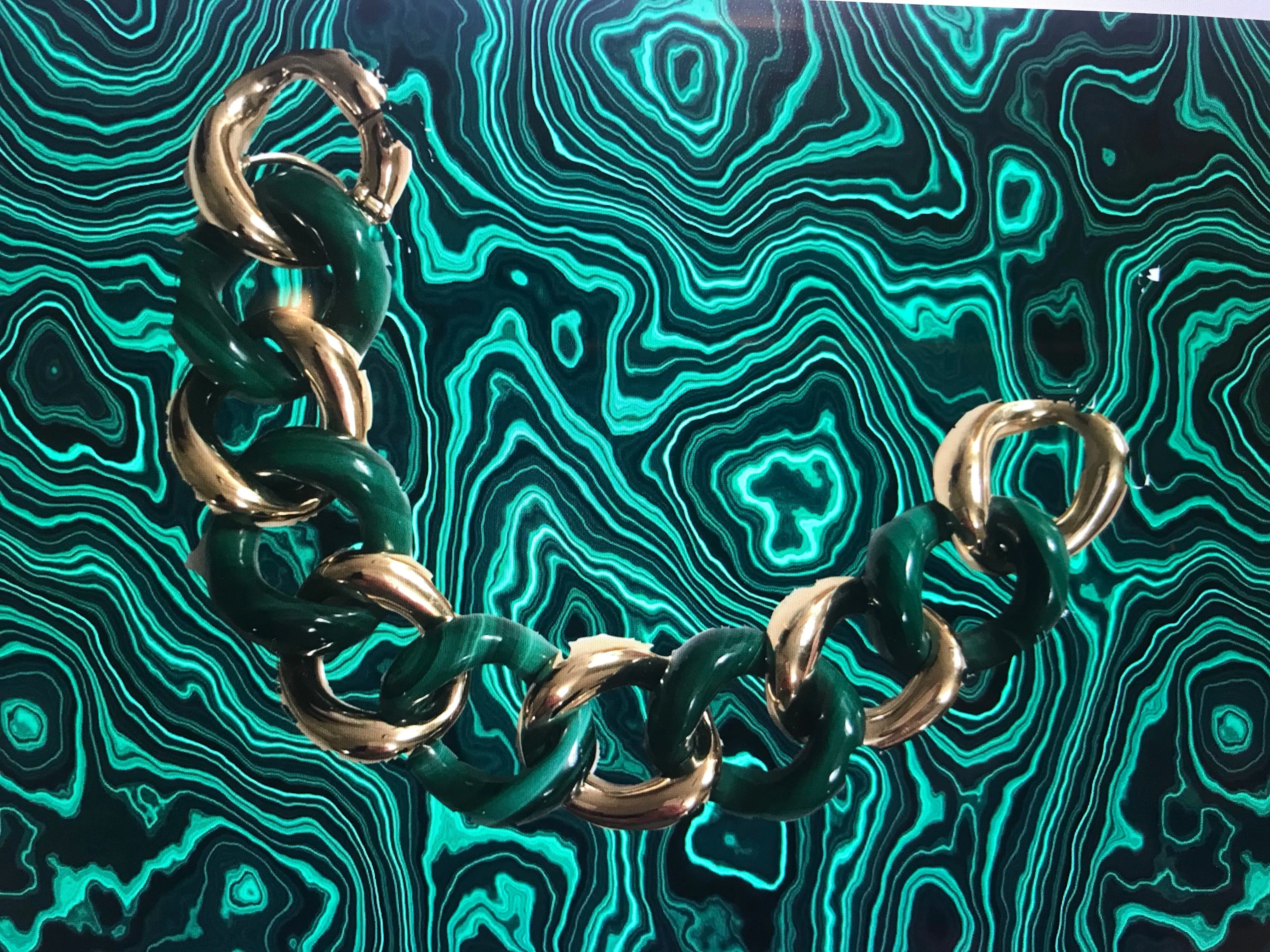 18kt Ebony Wood and Gold Link Bracelet