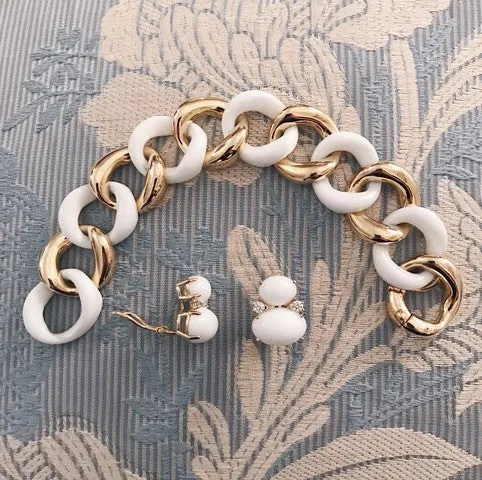 18kt Ebony Wood and Gold Link Bracelet