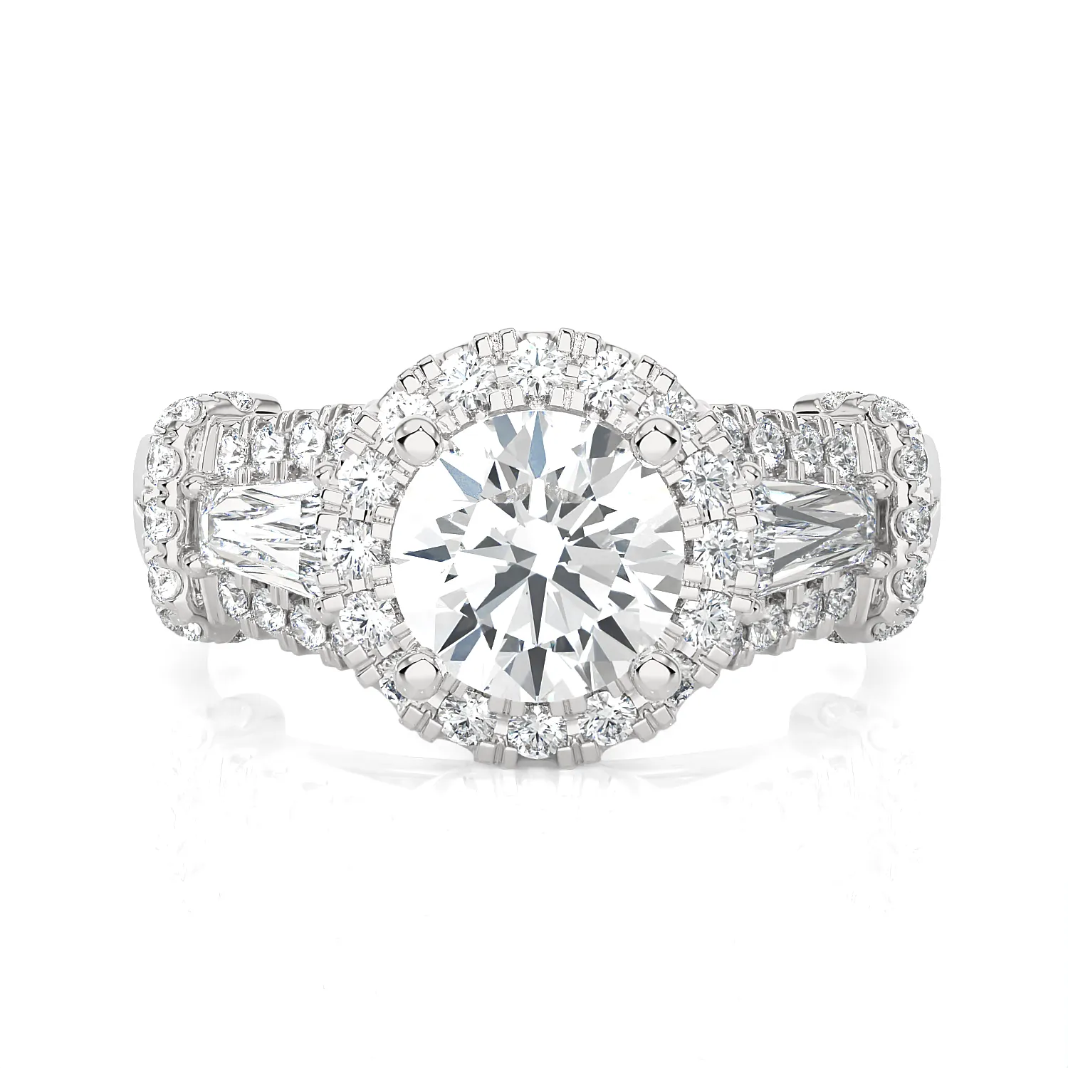 2 1/3 ctw Round Lab Grown Diamond Halo Engagement Ring