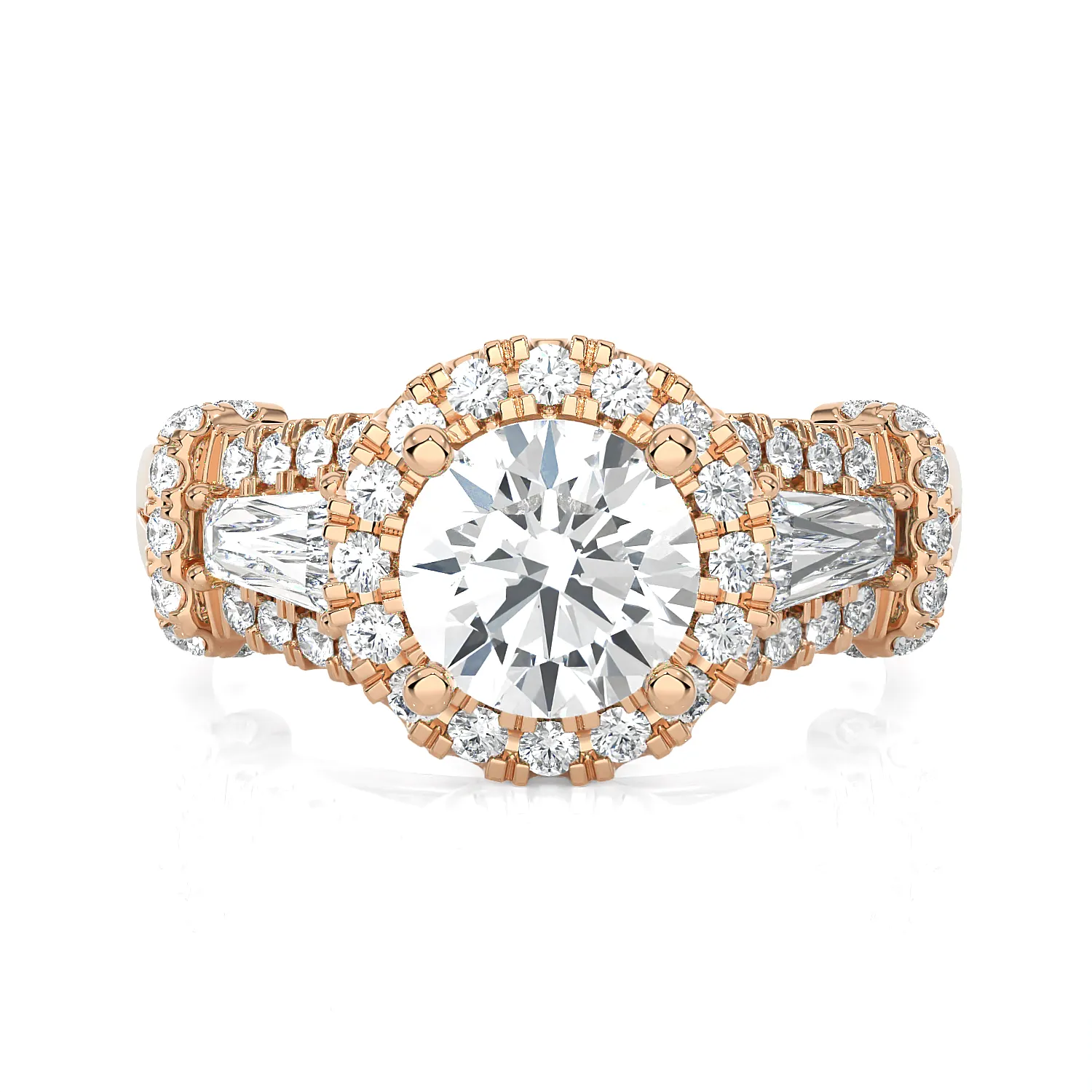 2 1/3 ctw Round Lab Grown Diamond Halo Engagement Ring