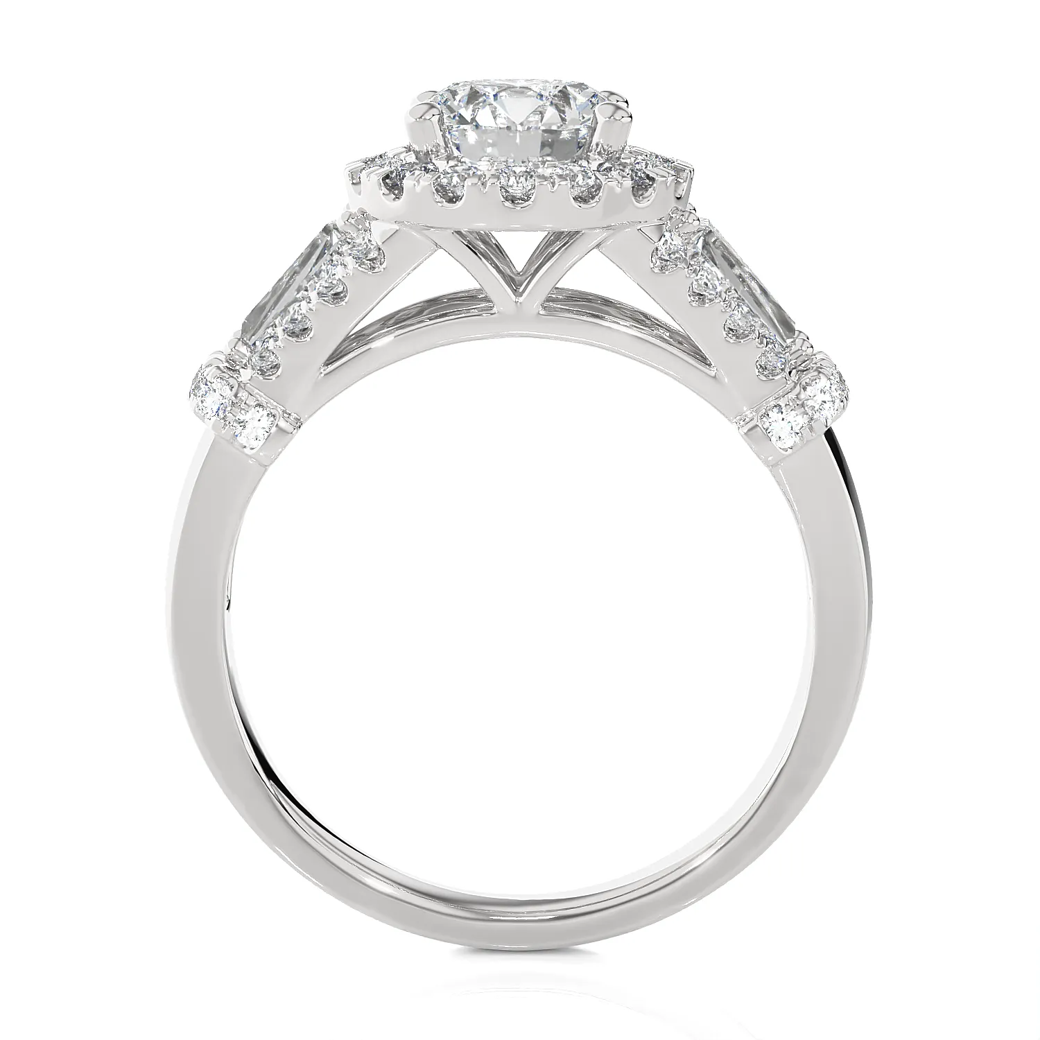 2 1/3 ctw Round Lab Grown Diamond Halo Engagement Ring