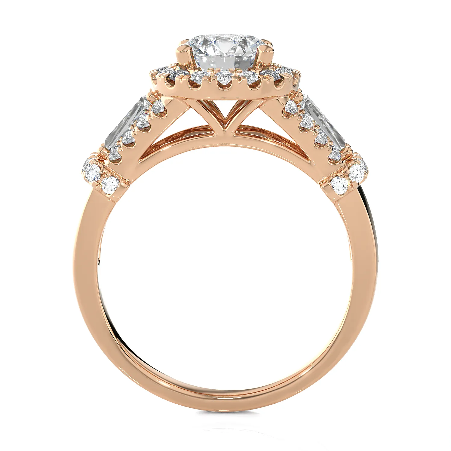 2 1/3 ctw Round Lab Grown Diamond Halo Engagement Ring