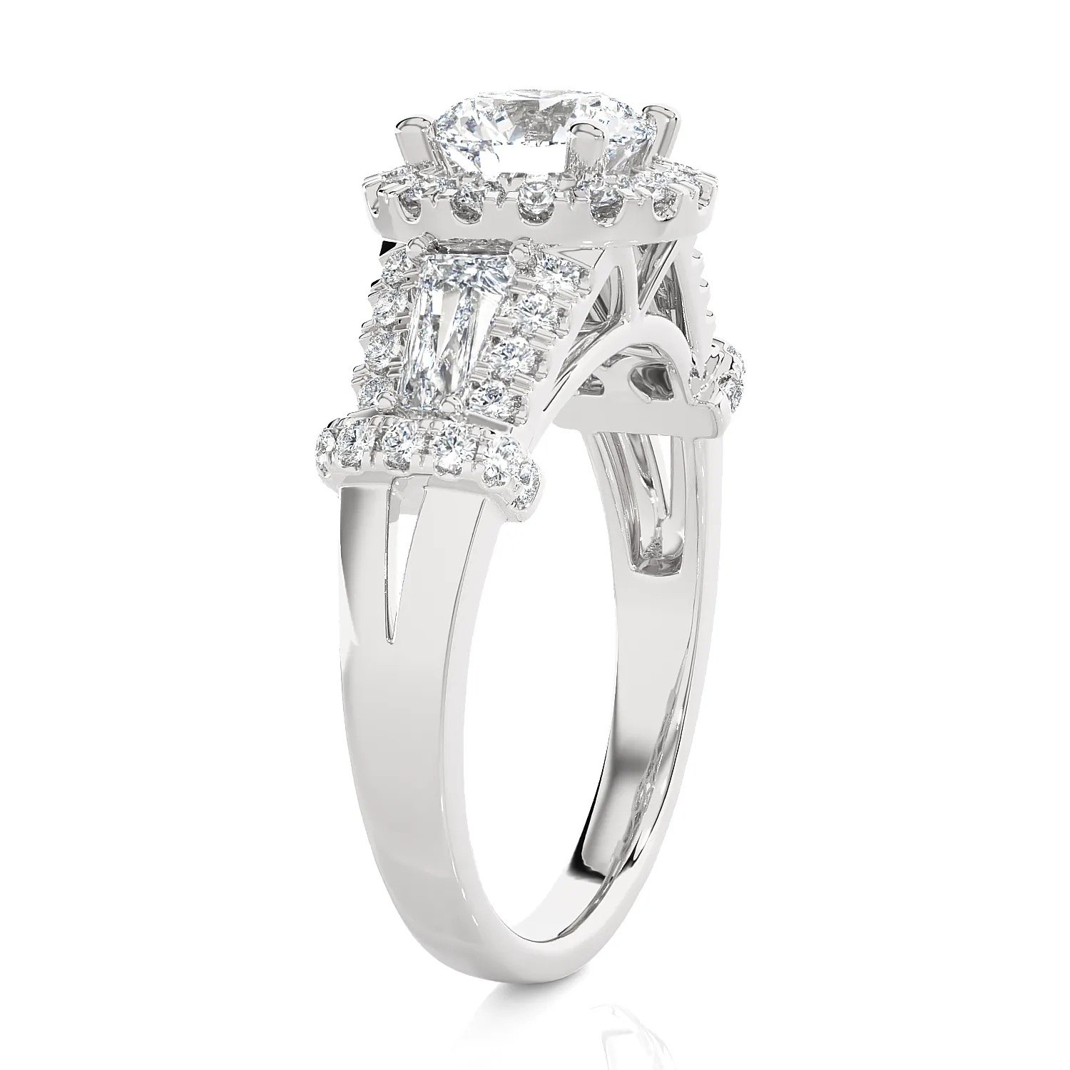 2 1/3 ctw Round Lab Grown Diamond Halo Engagement Ring