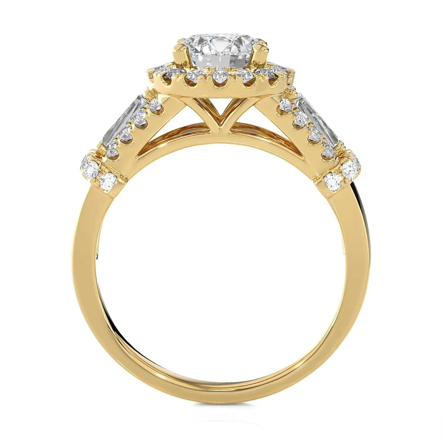 2 1/3 ctw Round Lab Grown Diamond Halo Engagement Ring