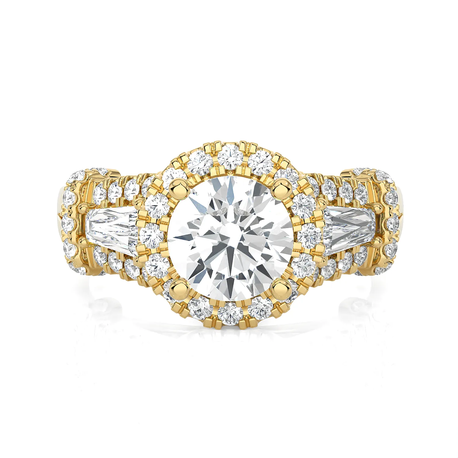 2 1/3 ctw Round Lab Grown Diamond Halo Engagement Ring