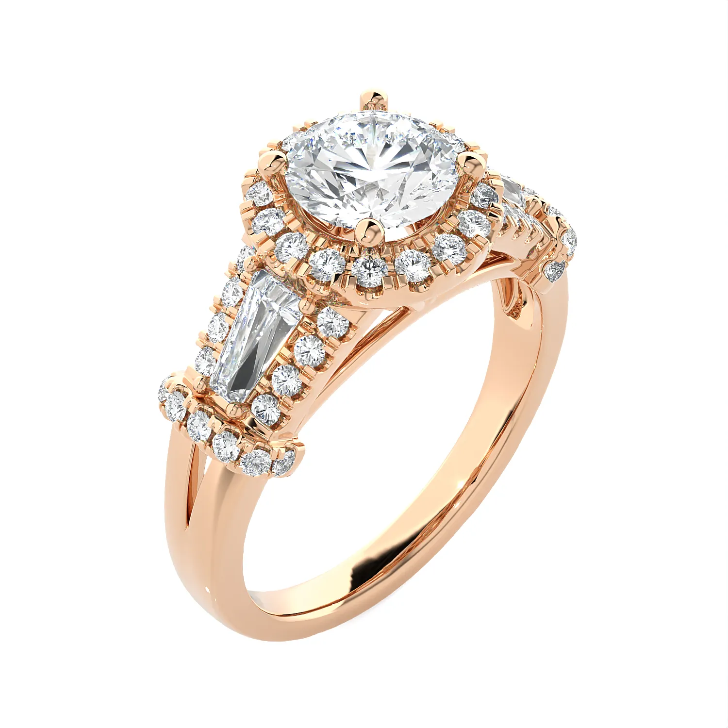 2 1/3 ctw Round Lab Grown Diamond Halo Engagement Ring