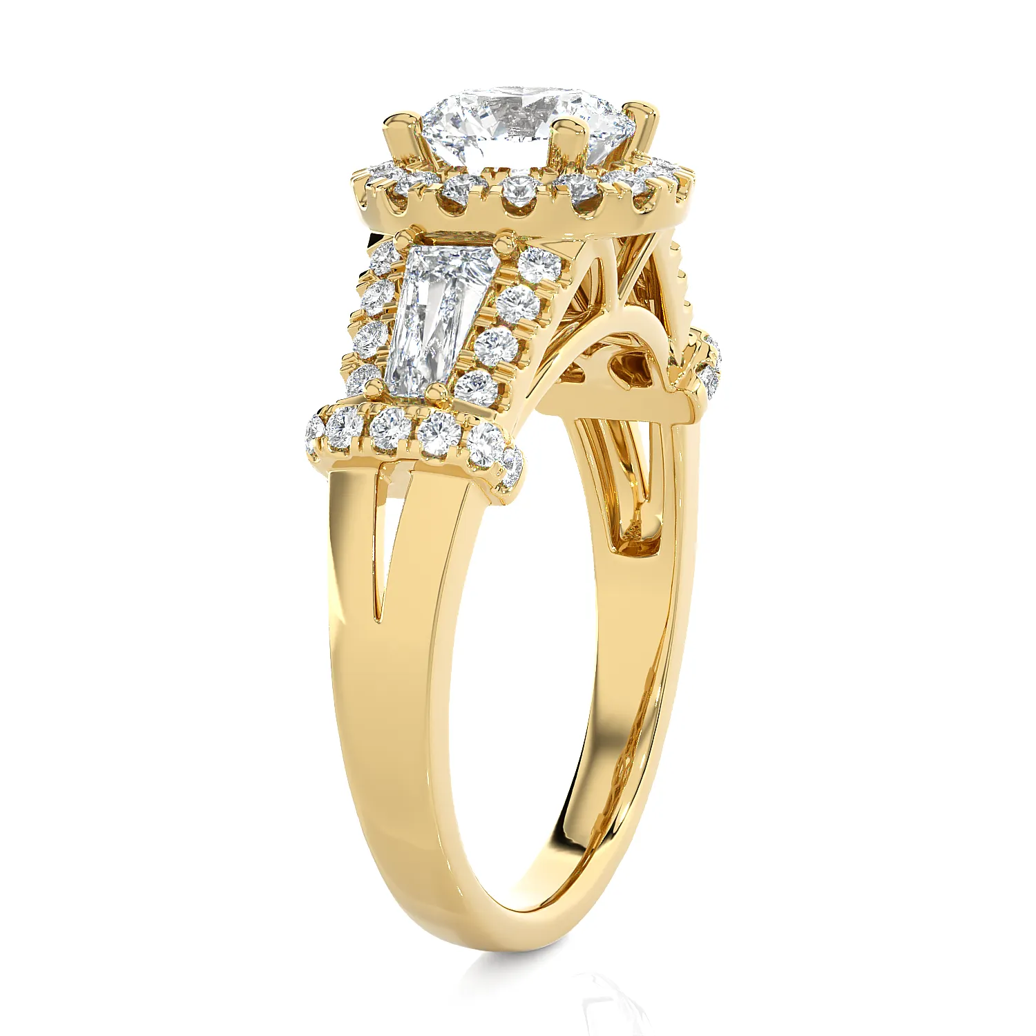 2 1/3 ctw Round Lab Grown Diamond Halo Engagement Ring