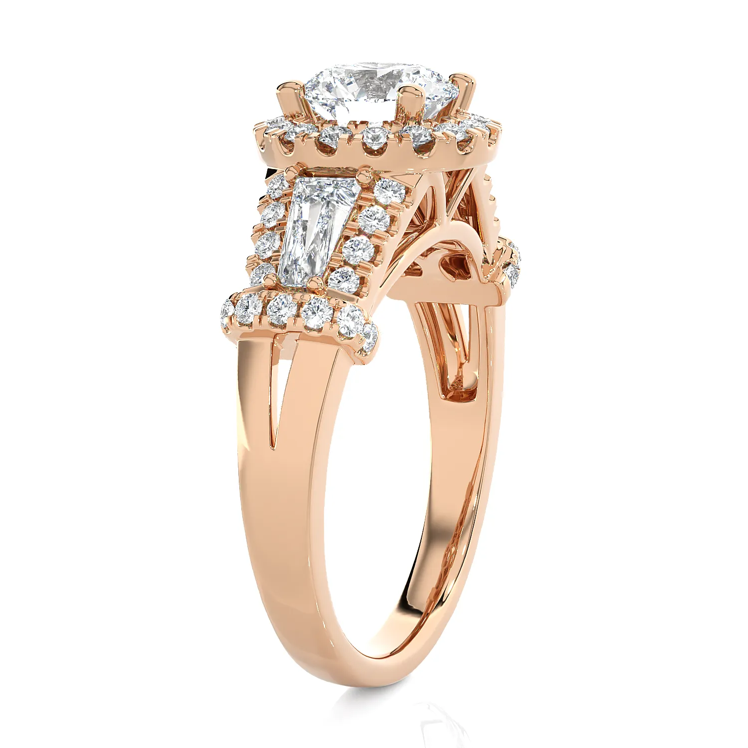 2 1/3 ctw Round Lab Grown Diamond Halo Engagement Ring