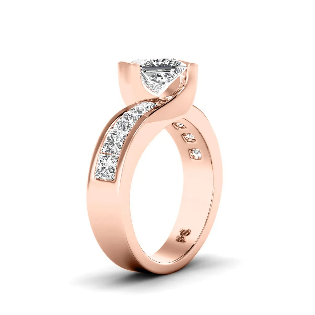 2.10-4.60 CT Princess Cut Lab Grown Diamonds - Engagement Ring
