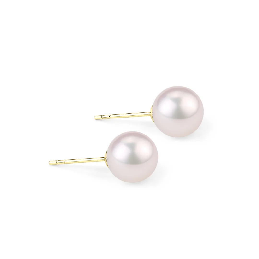 4-5mm Seawater Akoya Pearl & Silver Stud Earrings