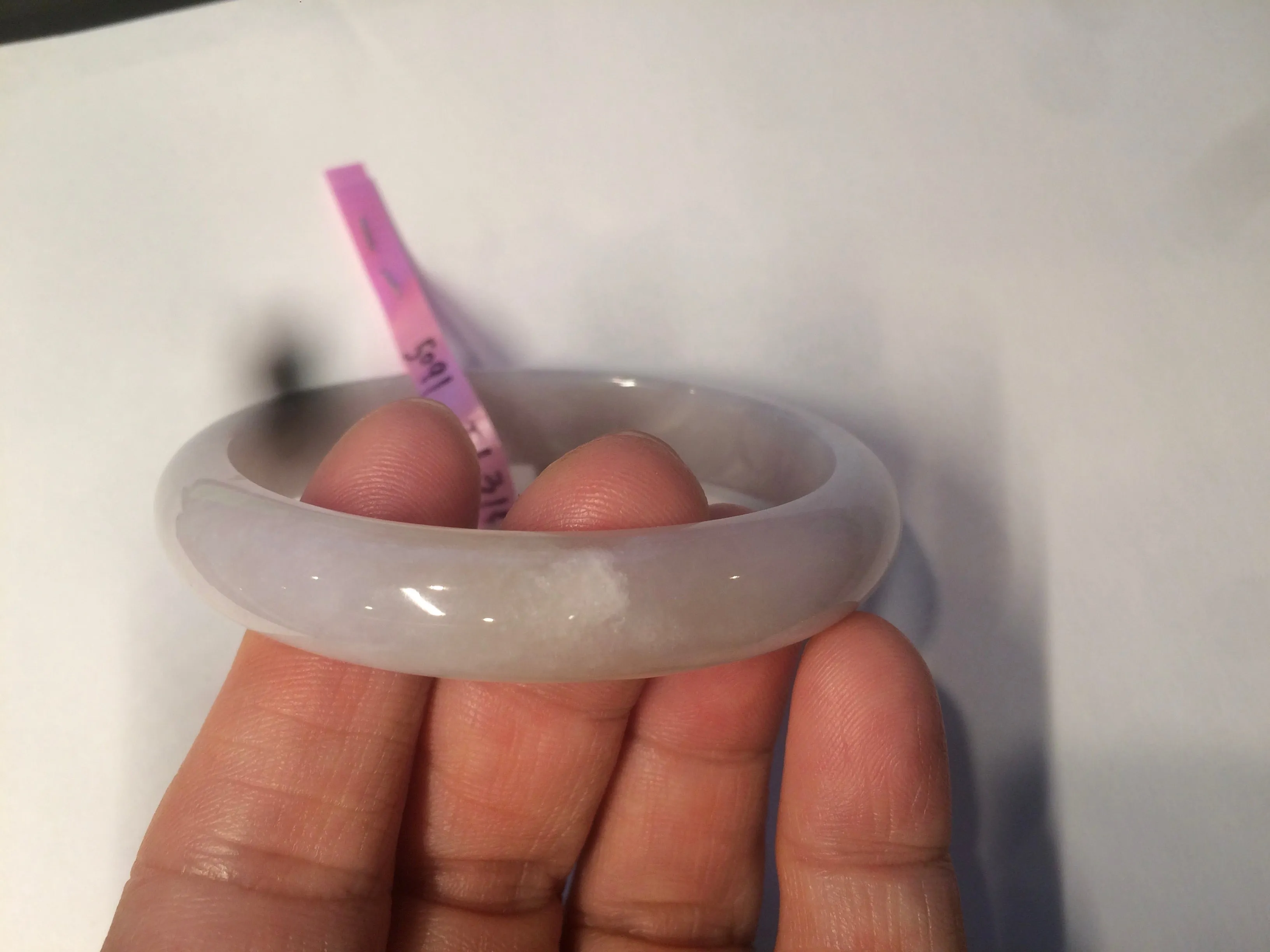 48mm Certified Type A 100% Natural icy watery light green/yellow/purple oval Jadeite Jade bangle AM28-5091