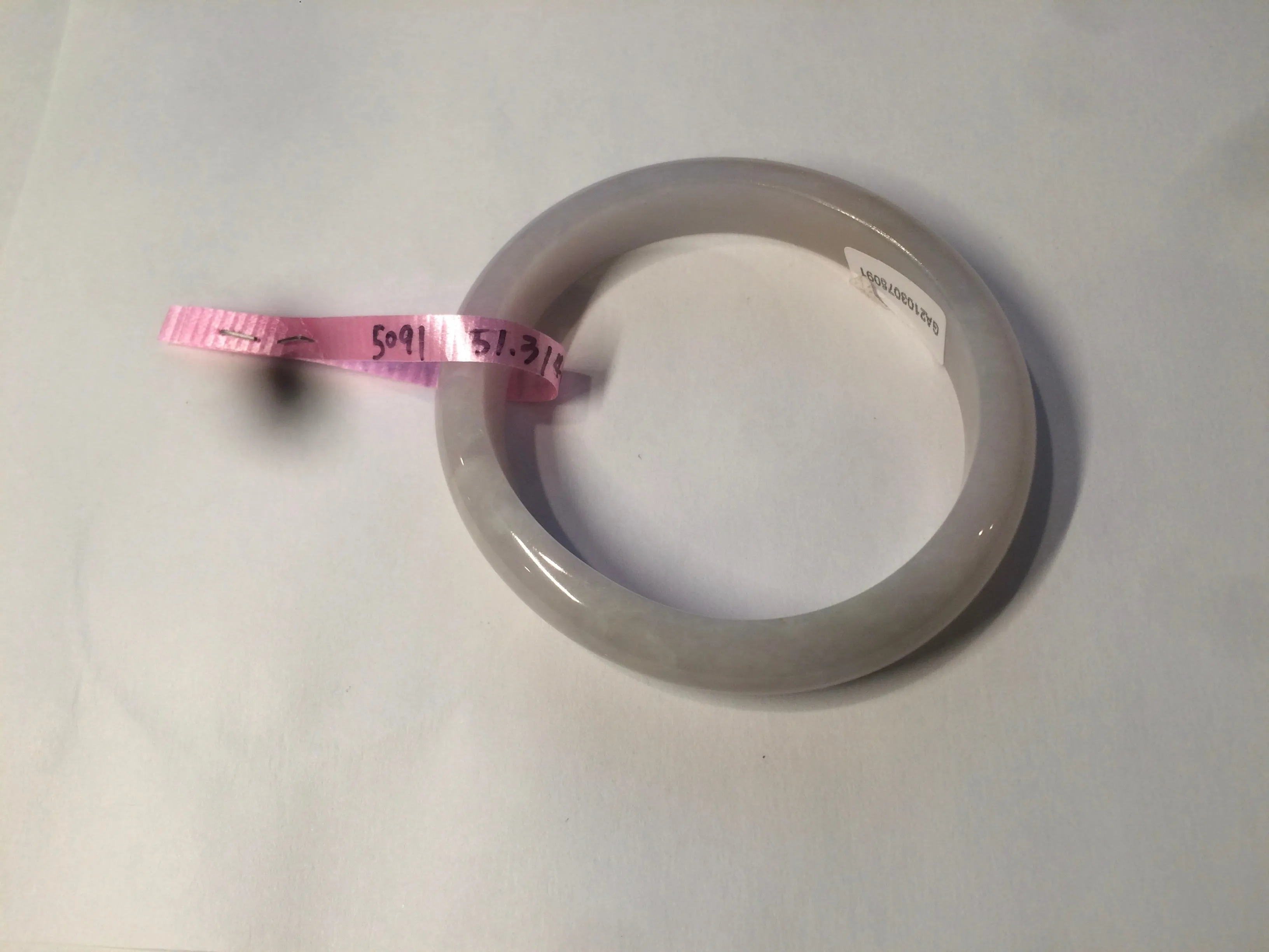 48mm Certified Type A 100% Natural icy watery light green/yellow/purple oval Jadeite Jade bangle AM28-5091