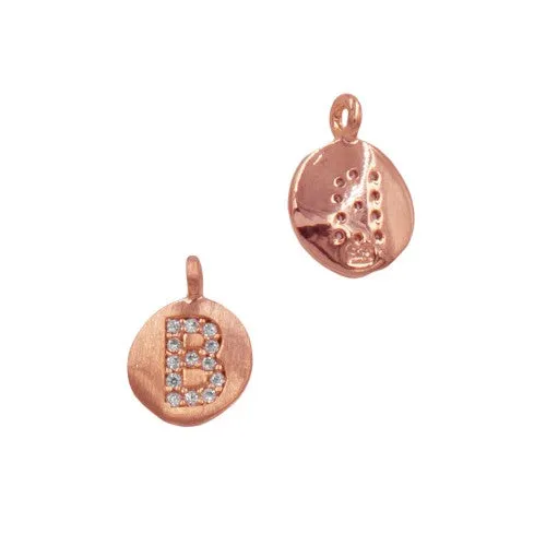 5mm 14k Rose Gold Filled Beaded Bracelet with Matching Initial Charm