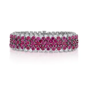 64.95 Carat Estate Ruby and Diamond Bracelet