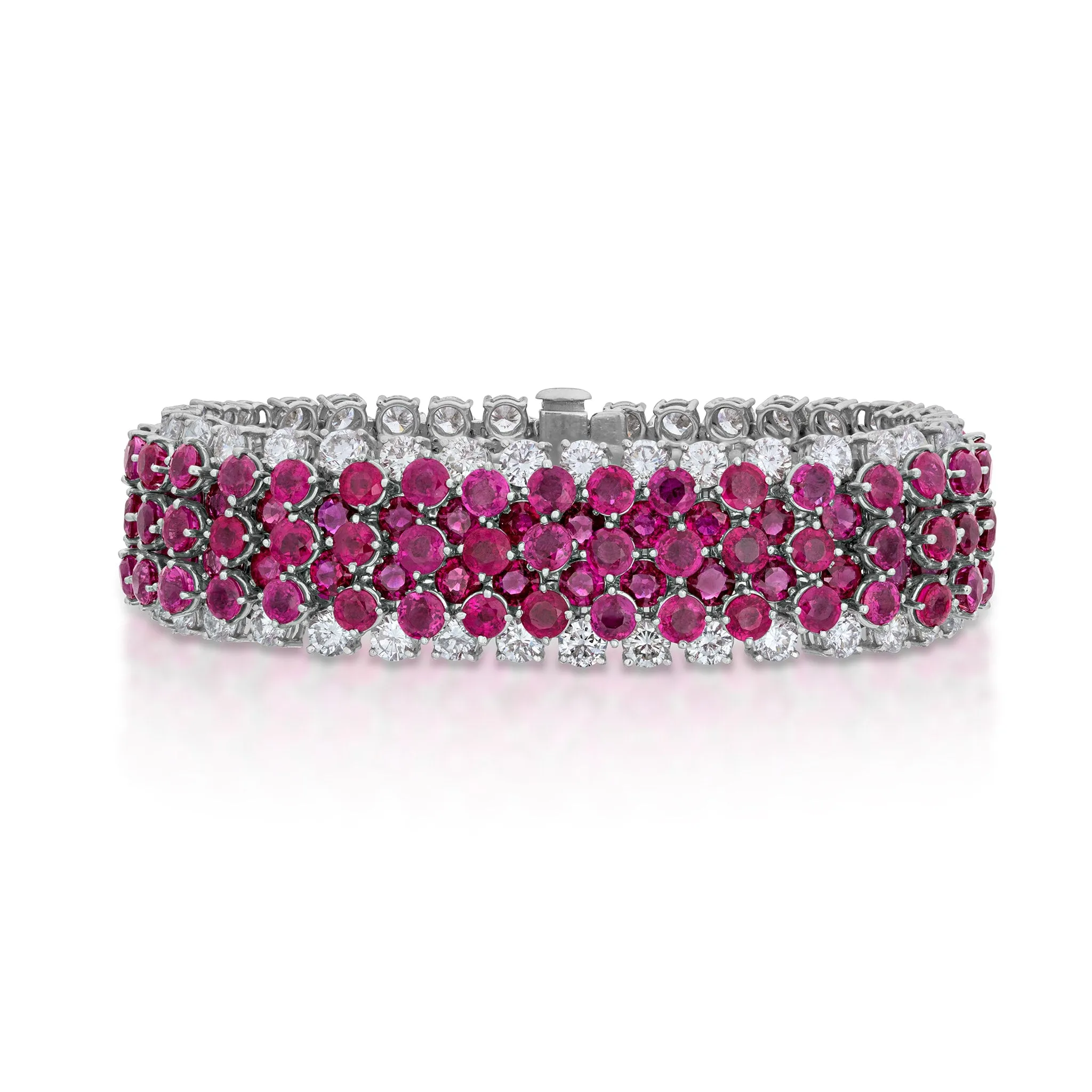 64.95 Carat Estate Ruby and Diamond Bracelet
