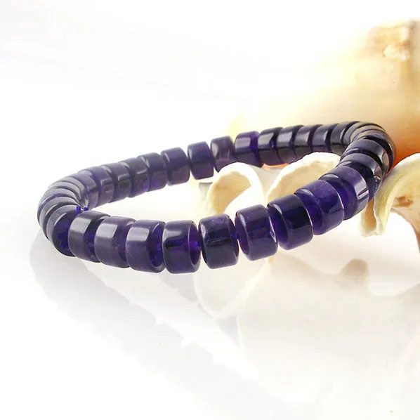 8x4mm Natural Amethyst Stretch Bracelet