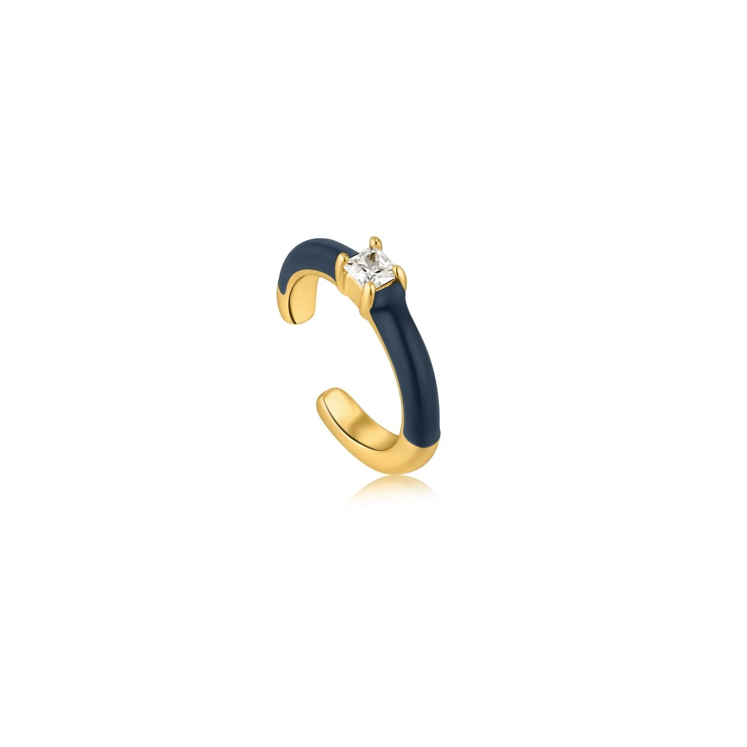 Ania Haie Navy Blue Enamel Gold Ear Cuff