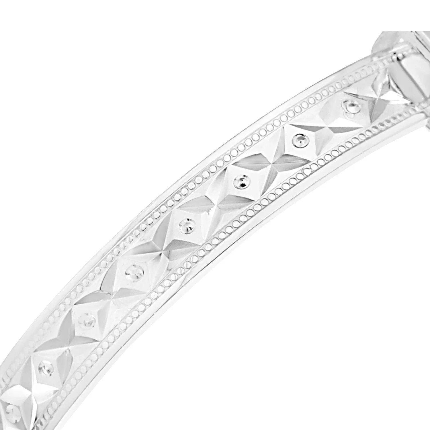 Baby's Bangles Expandable with Diamond Cut- STERLING SILVER