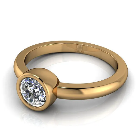 Bezel Set Solitaire Moissanite Engagement Ring - I Will