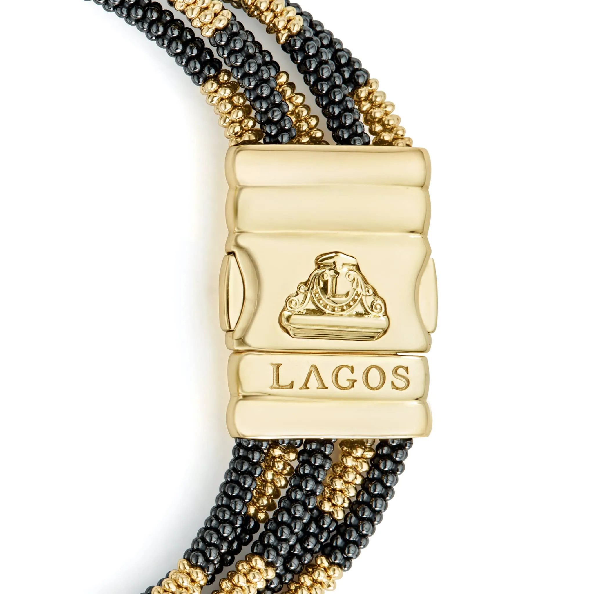 Black Caviar Five Strand Ceramic Beaded Bracelet