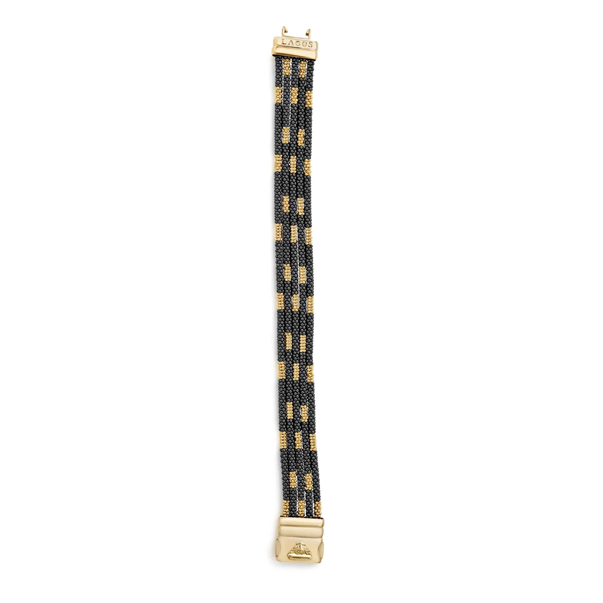 Black Caviar Five Strand Ceramic Beaded Bracelet
