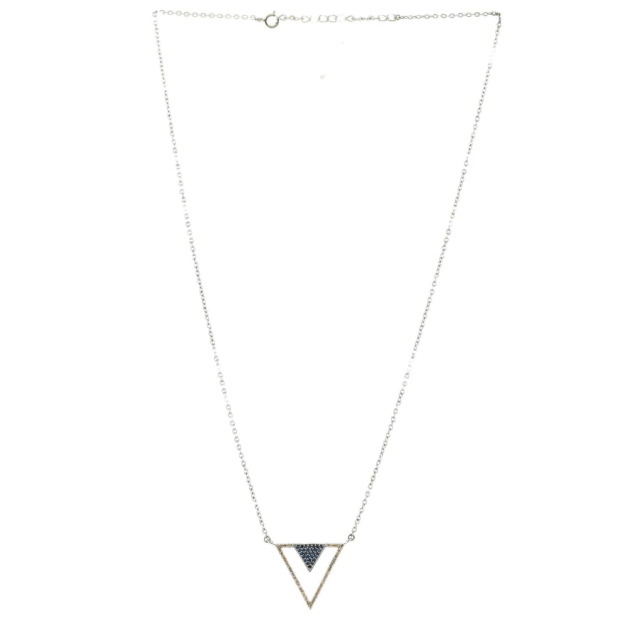 Blue Sapphire Triangle Necklace