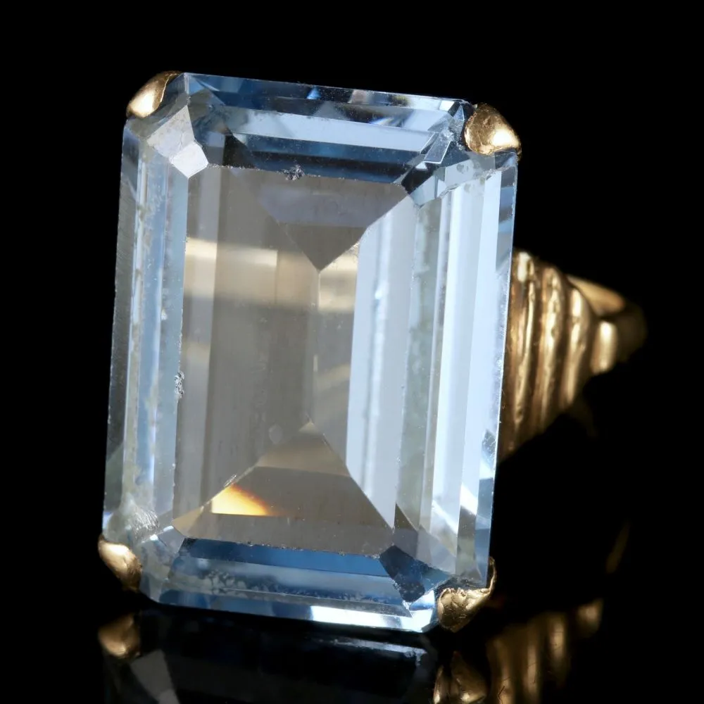 Blue Topaz Cocktail Ring 9Ct Gold Circa 1940