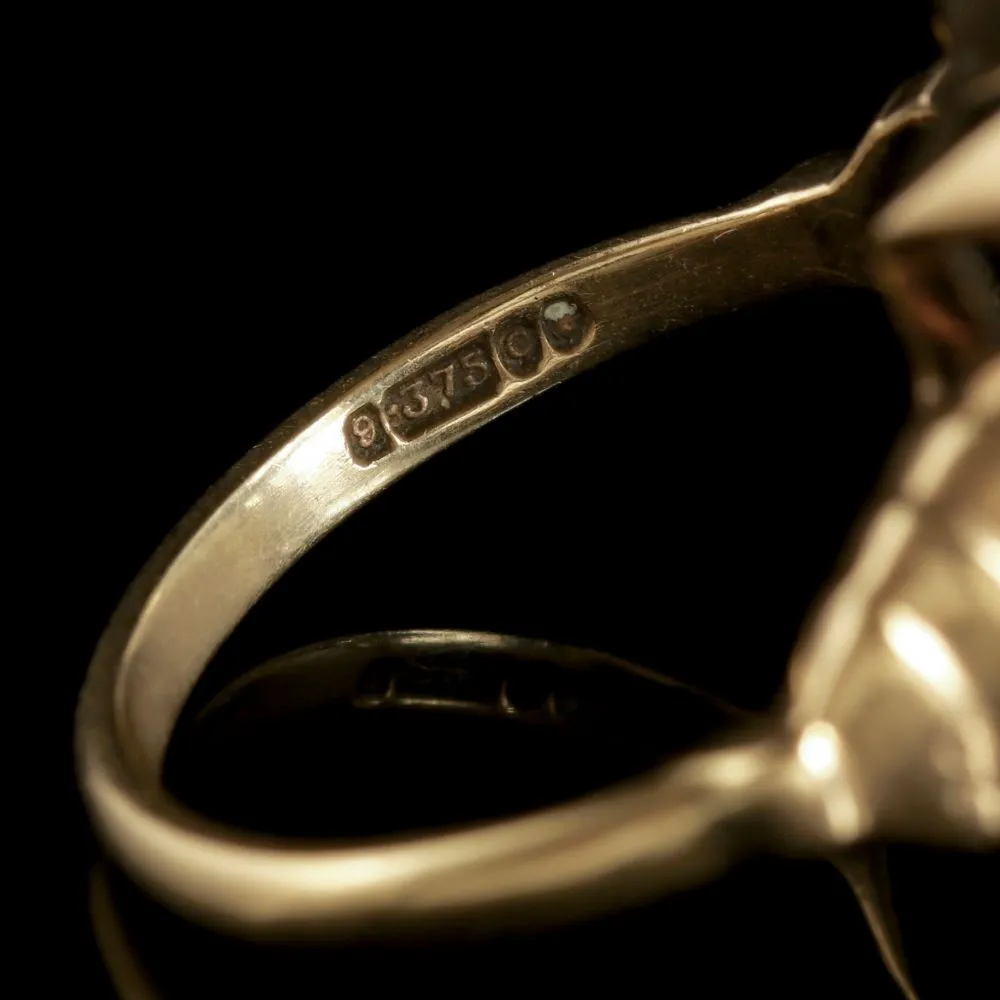 Blue Topaz Cocktail Ring 9Ct Gold Circa 1940