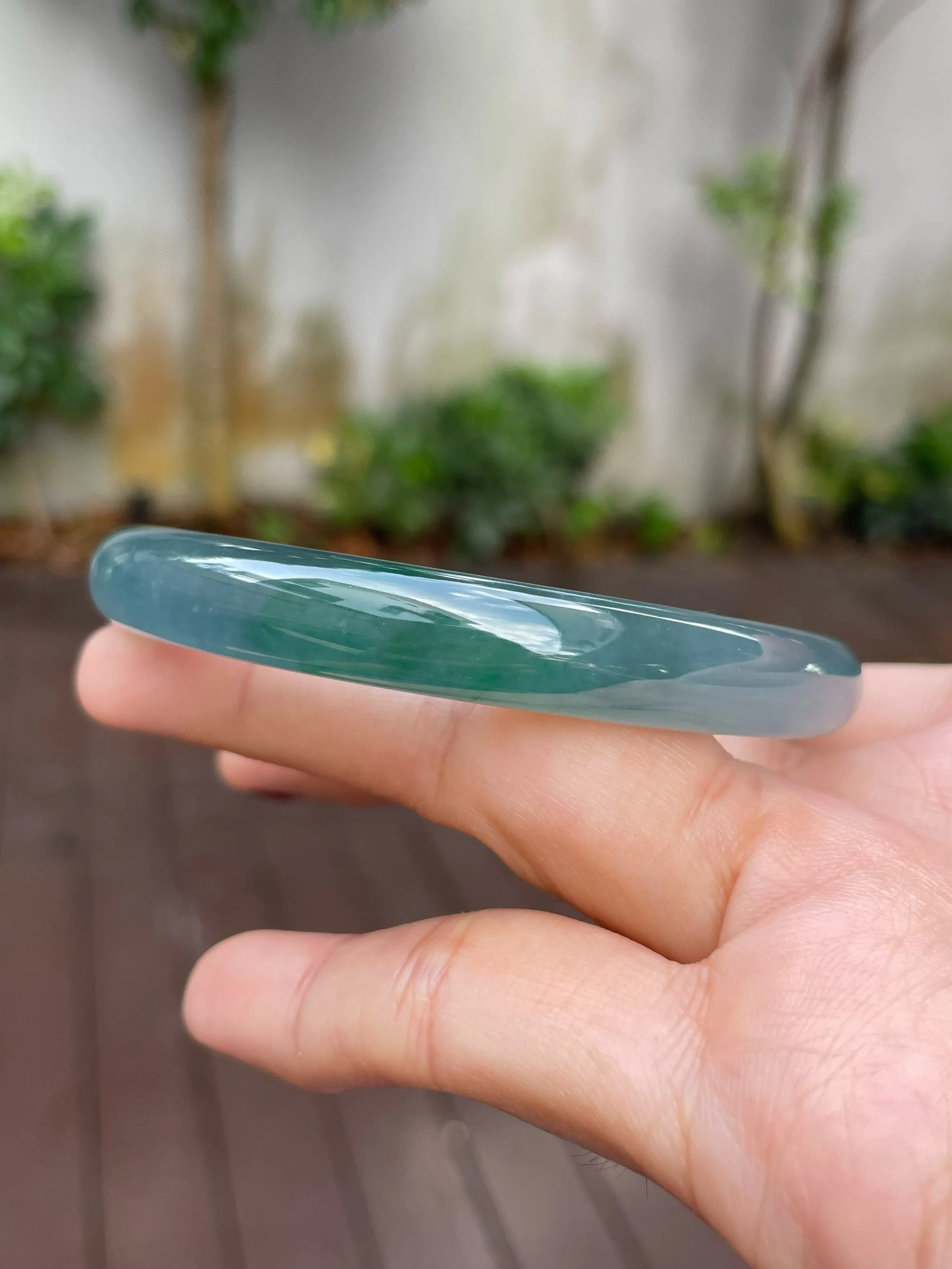 Blue With Green Jade Bangle | 59mm (NJBA100)