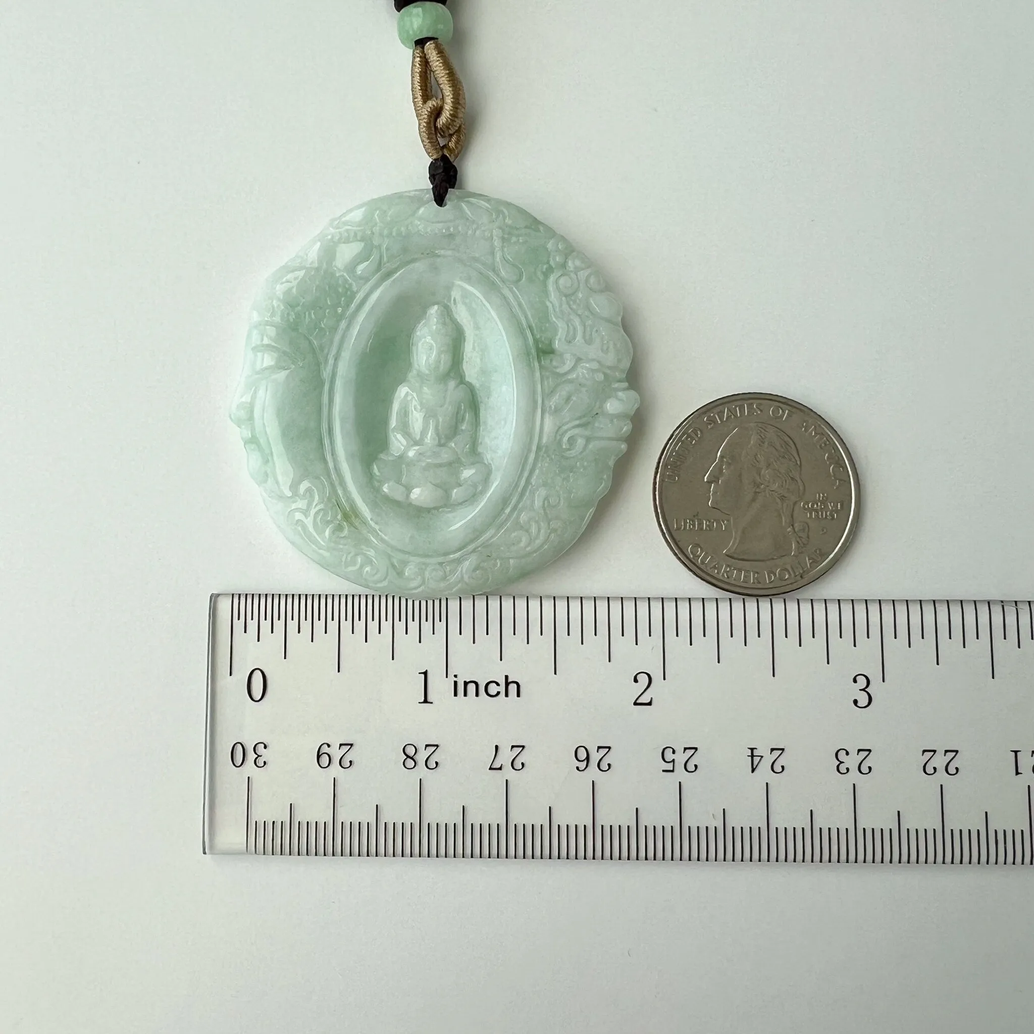Buddha and Demon Pendant, Jadeite Jade Buddha Pendant, AMF-0223-1715310484