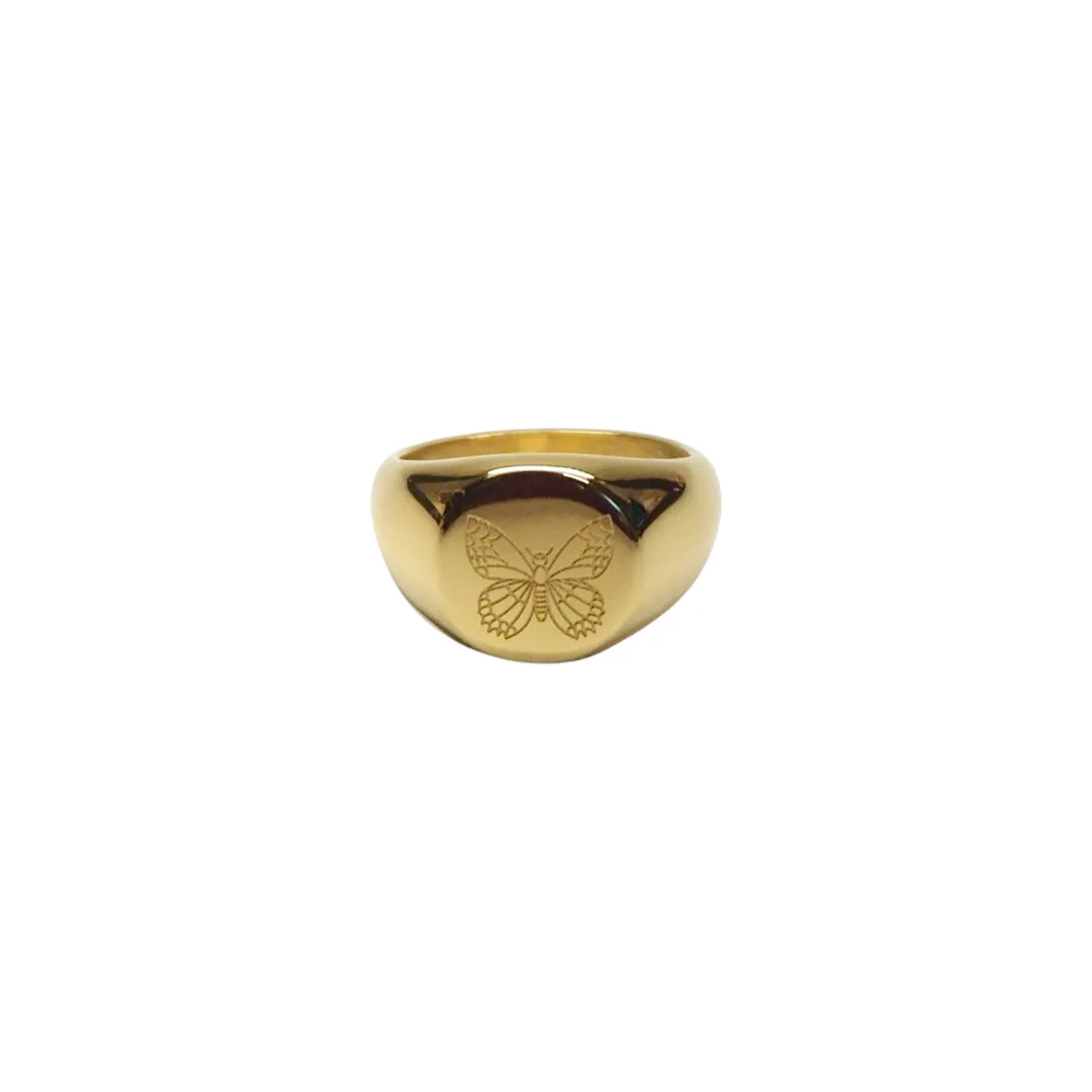Butterfly Signet Ring