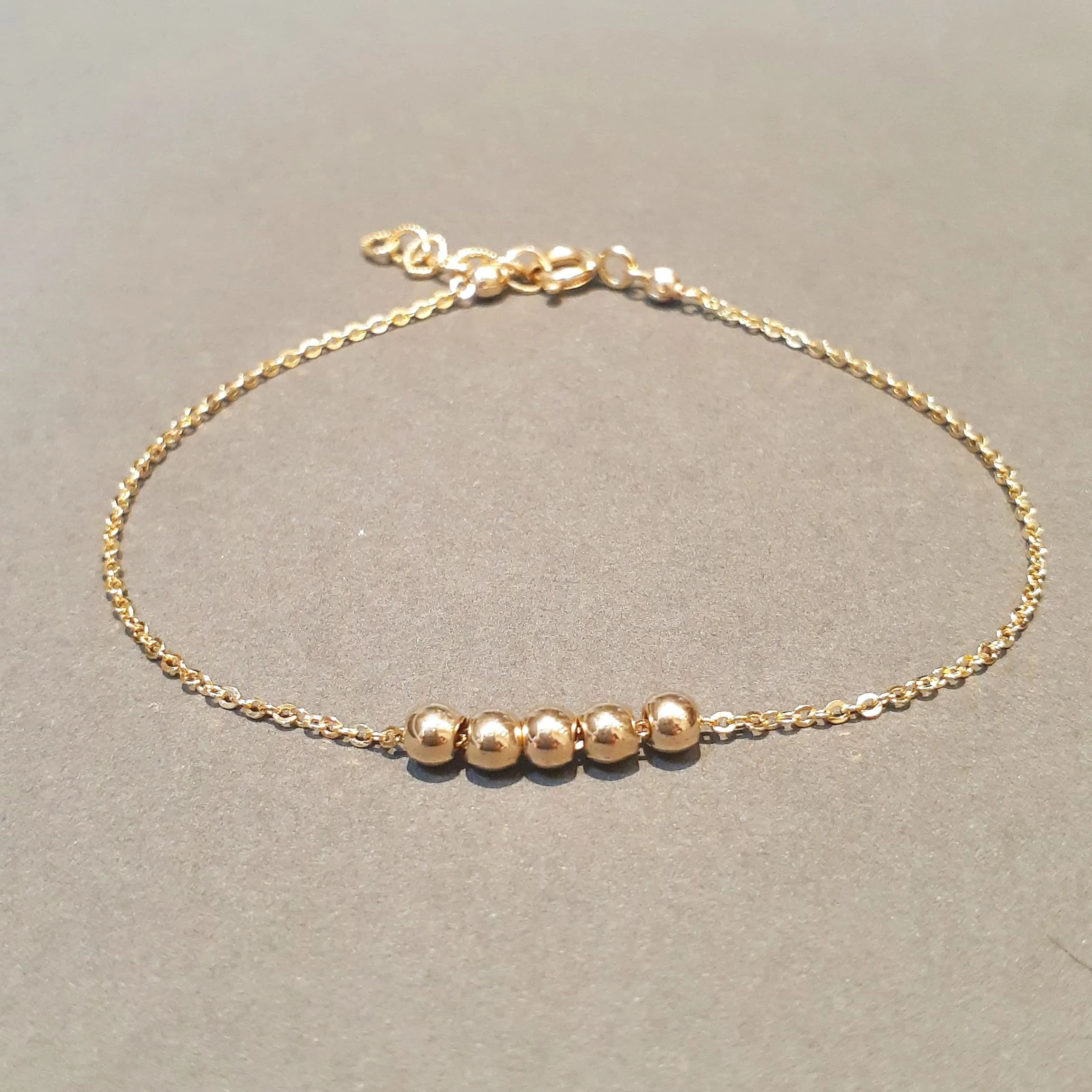 Dainty Gold Beaded Anklet - Fidget Anklet