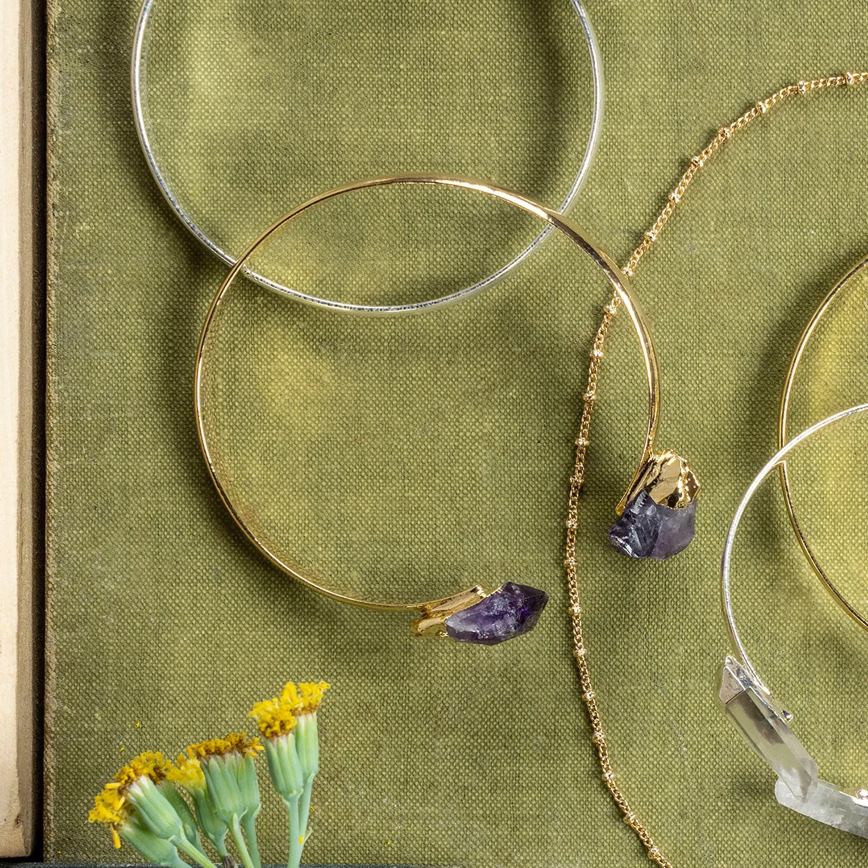 Elements Bracelet Amethyst Gold
