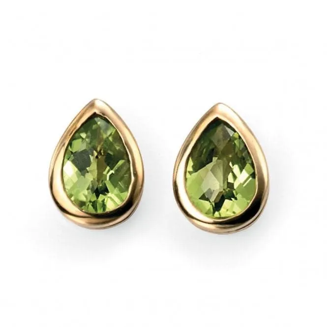 Elements Peridot Checkerboard Teardrop Studs GE489GZ475