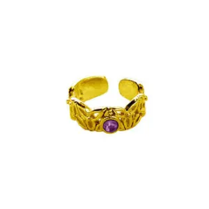 Eternity Knot with Stone Toe Ring - Gold