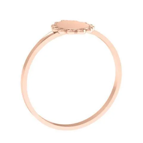 Fancy Oval Signet Ring for Women - 8mm x 7mm