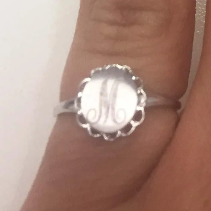 Fancy Oval Signet Ring for Women - 8mm x 7mm