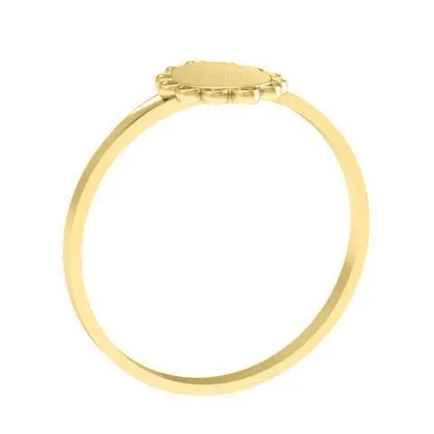 Fancy Oval Signet Ring for Women - 8mm x 7mm