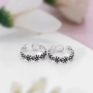 Floral Cut 925 Sterling Silver Toe Ring